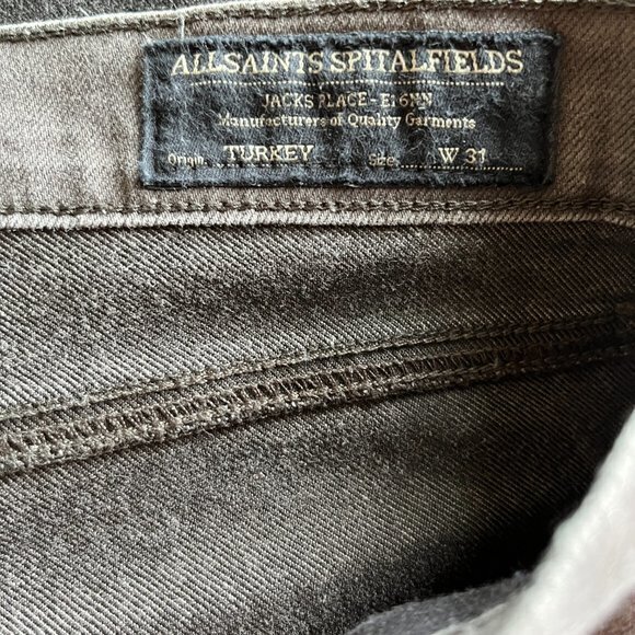 All Saints Spitalfields Jack's Place Skinny Ankle Zipped Jeans Gray Womens Sz 31 - Picture 7 of 8